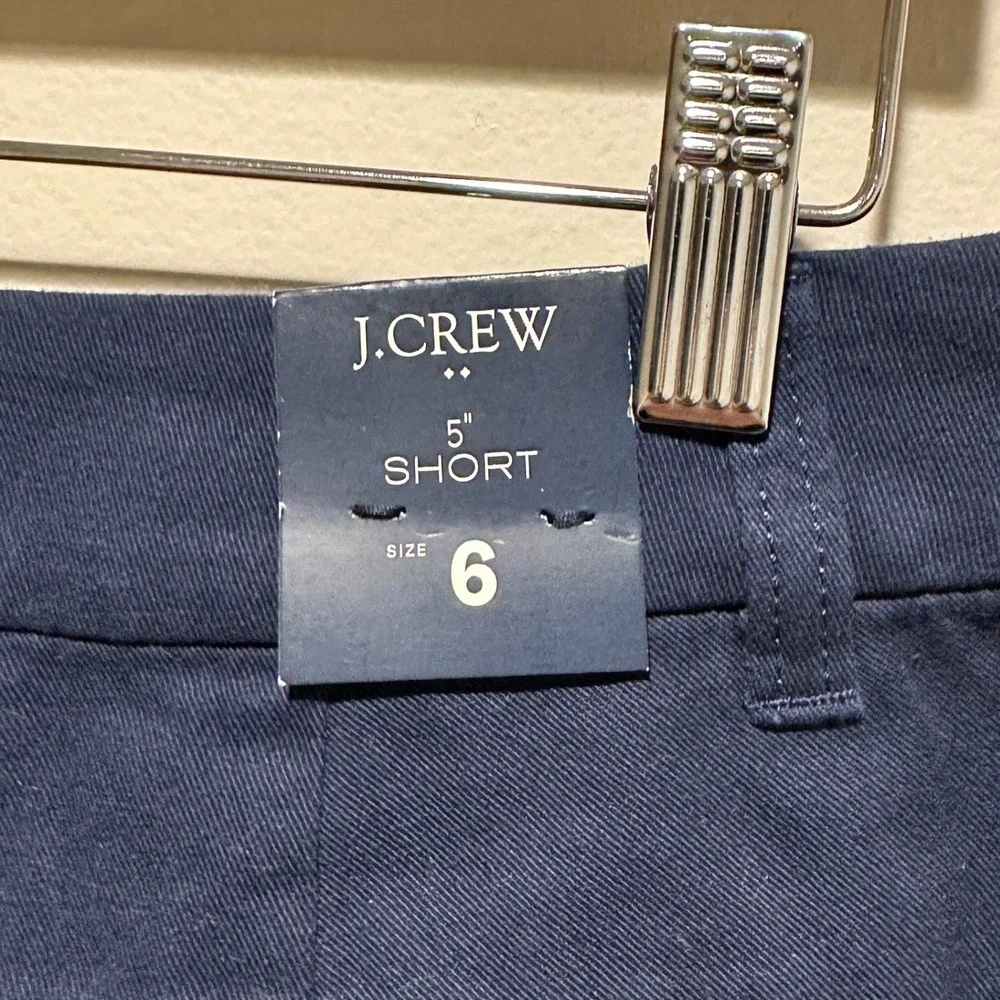 NEW J. Crew Chino Shorts Women Size 6 Navy Blue‎ 5